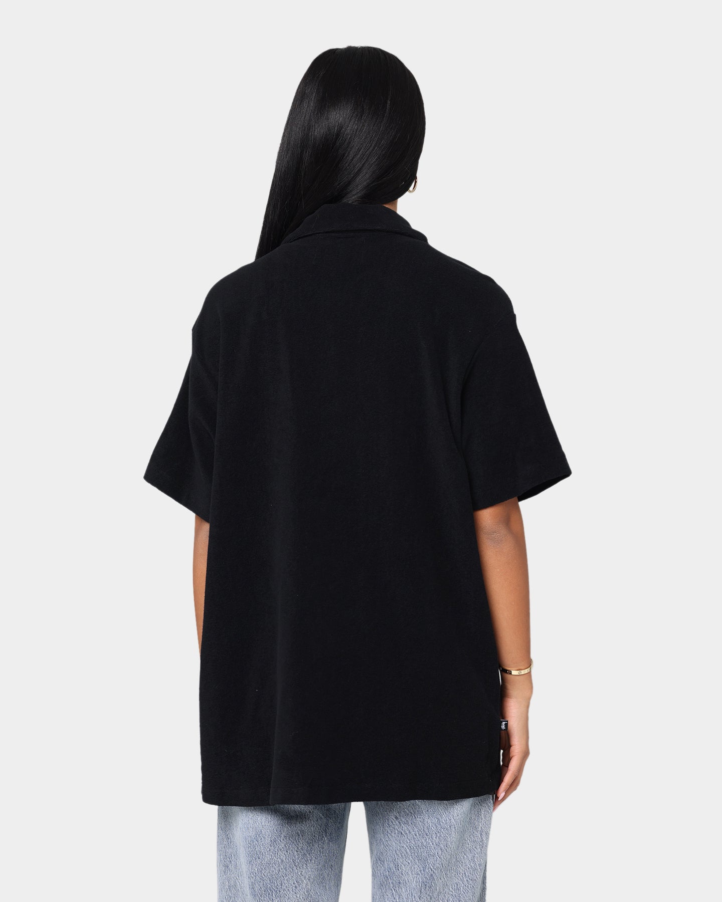 Stussy Crown Terry Short Sleeve T-Shirt Solid Black