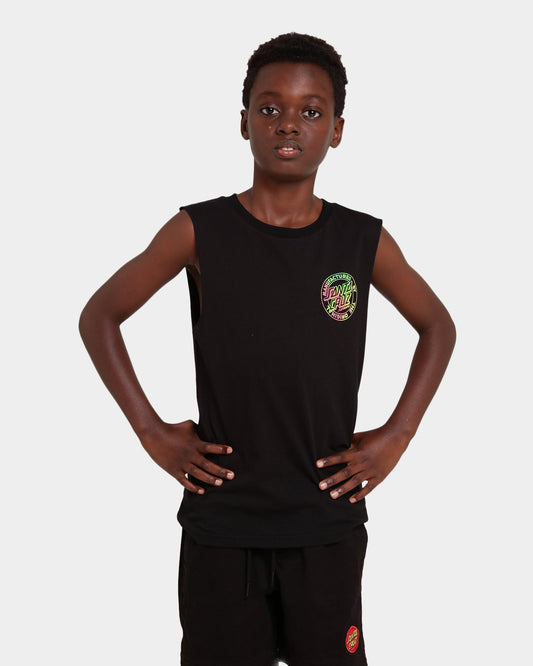 Santa Cruz Kid's MFG Dot Burst Muscle Singlet Black