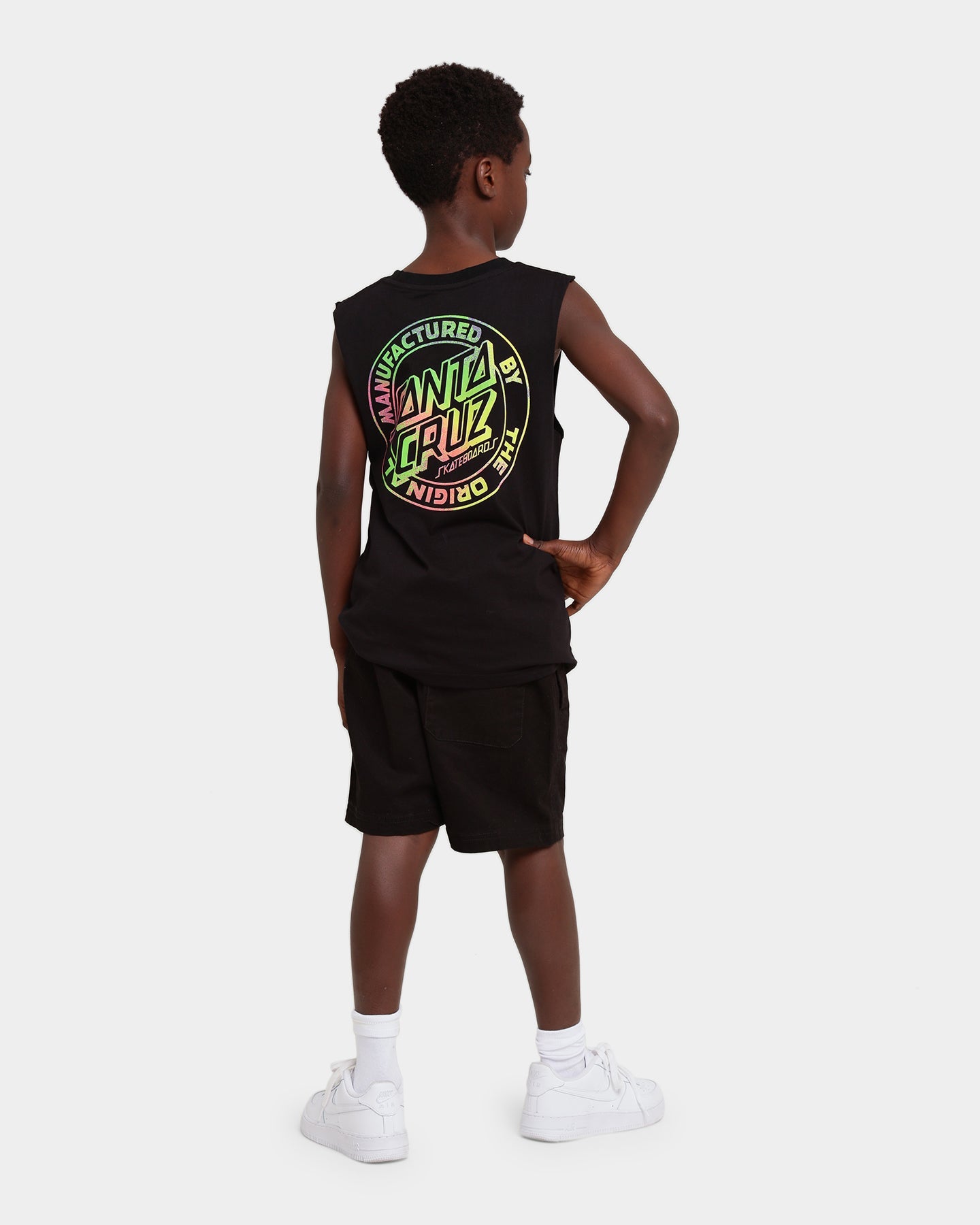 Santa Cruz Kid's MFG Dot Burst Muscle Singlet Black