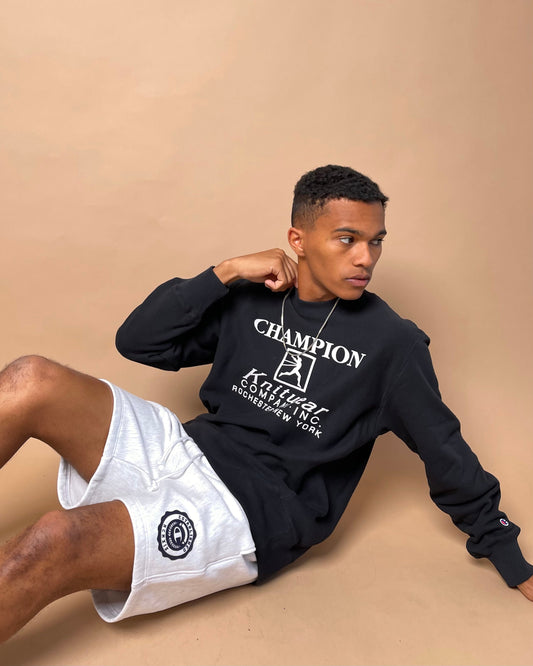 Champion Rebound French Terry Archive Crewneck Black