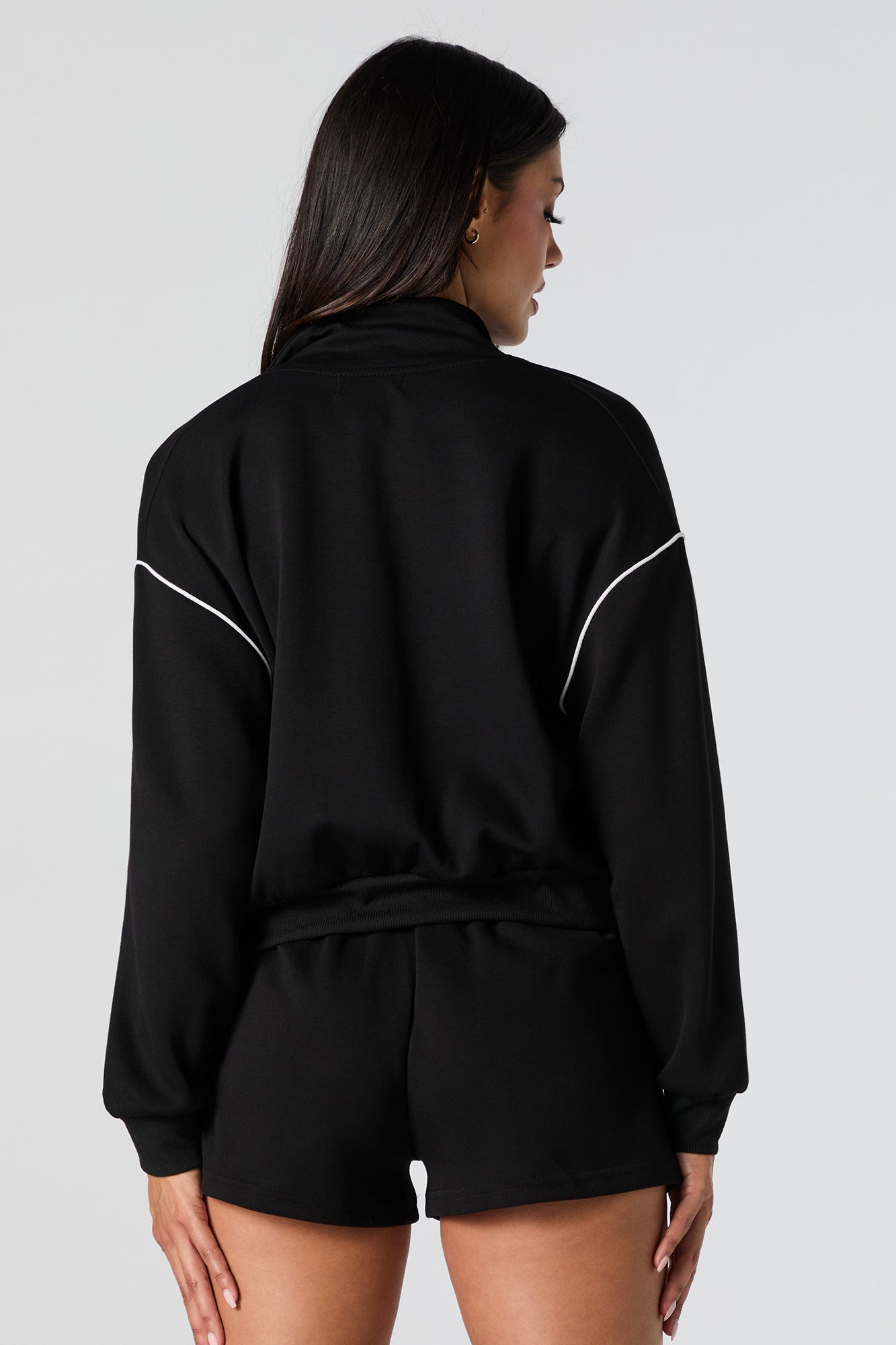 Active Contrast Stitch Zip-Up Jacket