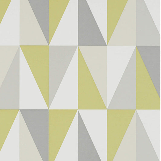 Sample Geometric Sharp-Edge Wallpaper in Green/Grey/Ivory