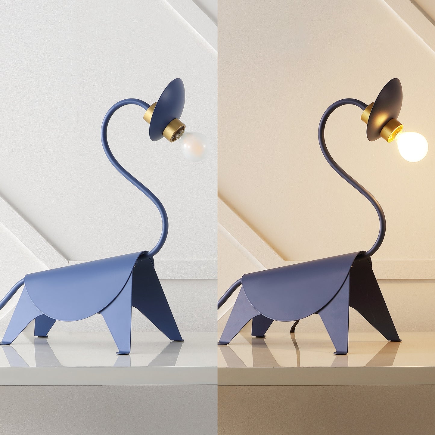 Bradley 16" Modern Industrial Iron Brachiosaurus LED Kids' Lamp, Blue