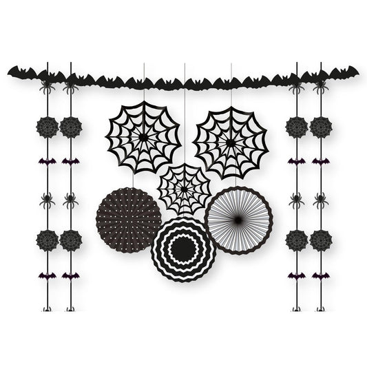 Black and White Halloween Decorations Kit