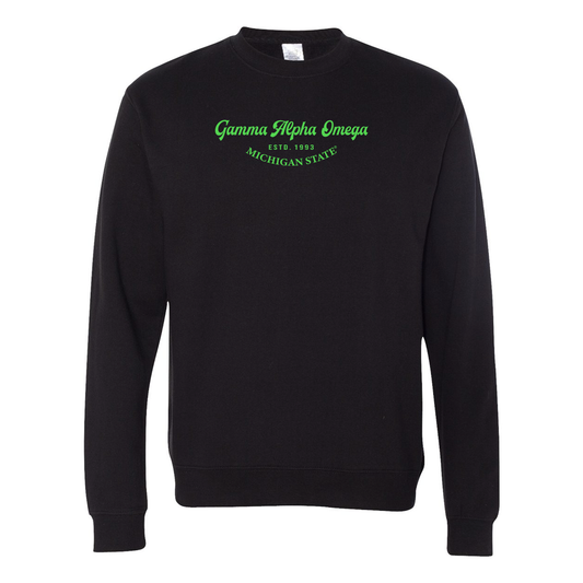 #Gamma Alpha Omega Elegant Print Crewneck