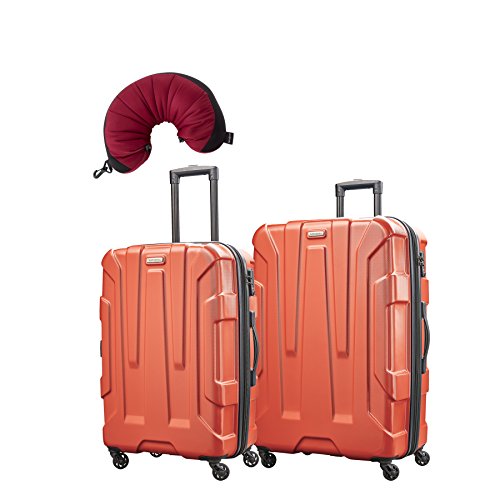 Samsonite Centric 3 Piece Bundle | 24", 28", Travel Pillow (Burnt Orange)