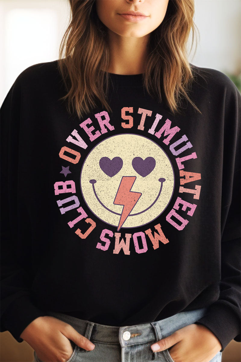 Colorful Overstimulated Moms Club Unisex NuBlend Crew Sweatshirt