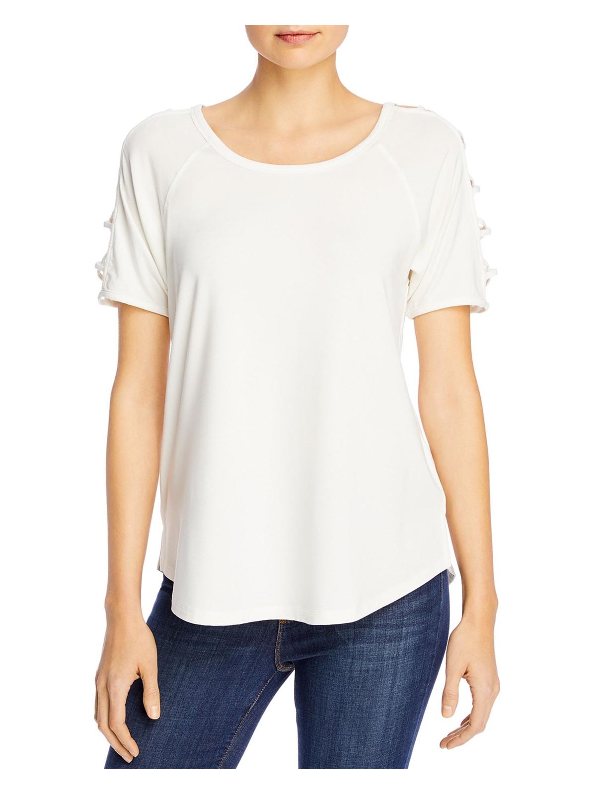 Womens Caged Sleeve Stretch T-Shirt