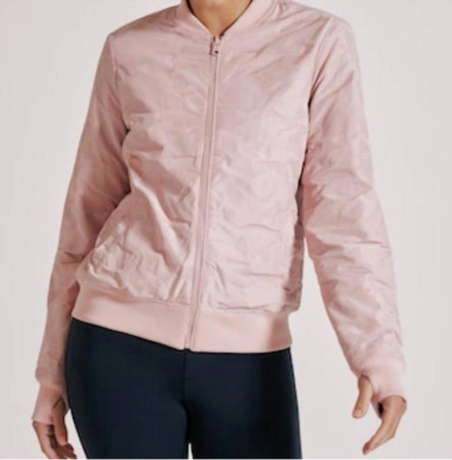 Camo Reversible Bomber Jacket In Peach Blush