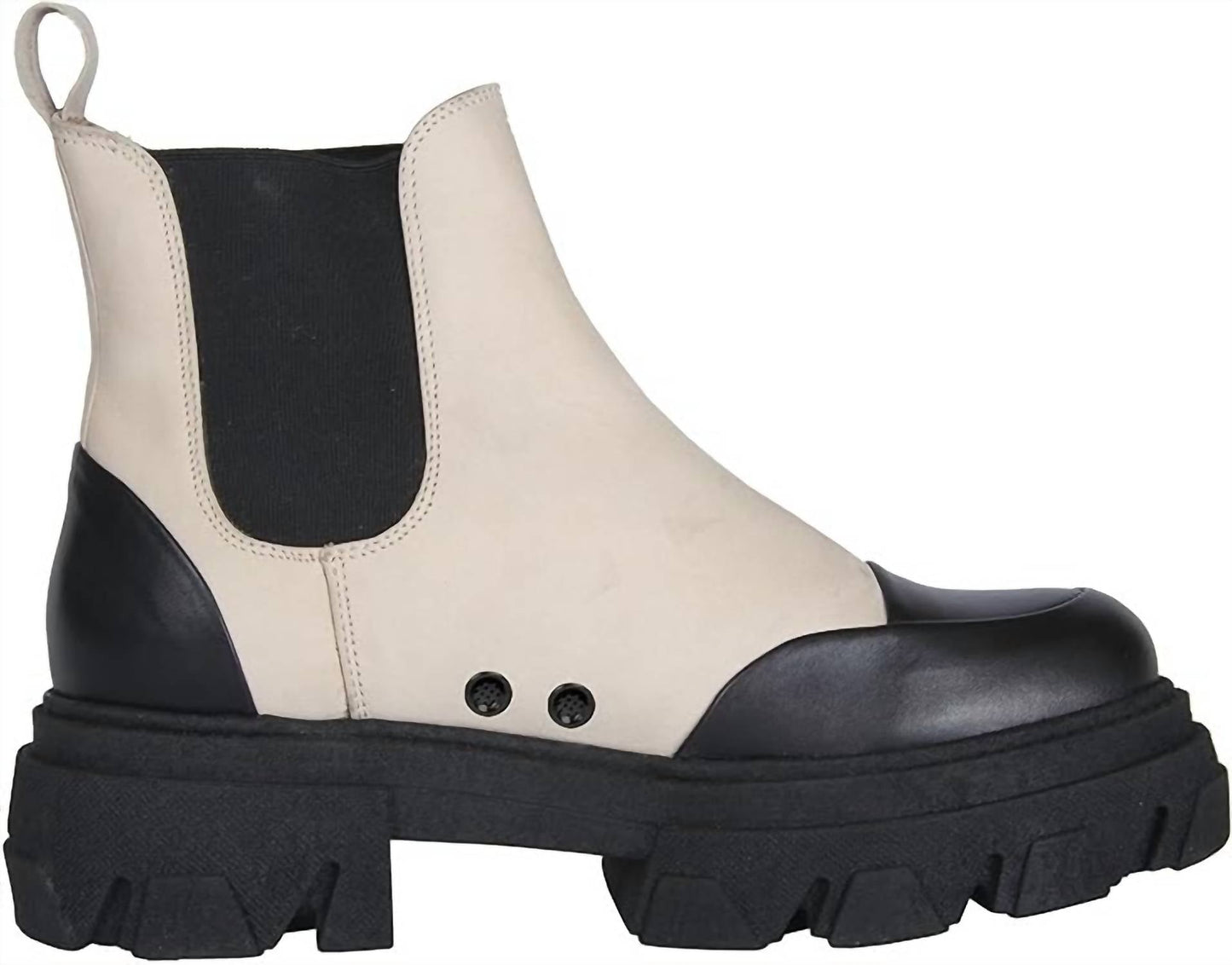 Women's Chelsea Two-Tone Leather Boots In Ivory/black