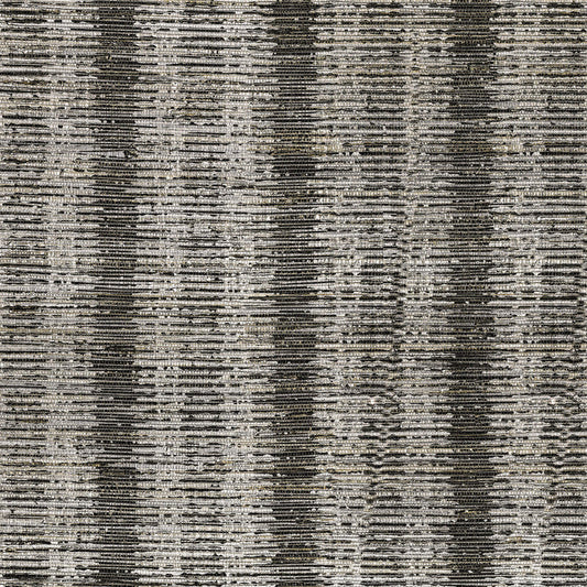 Sample Straie Vertical Grasscloth Wallpaper in Silver Black