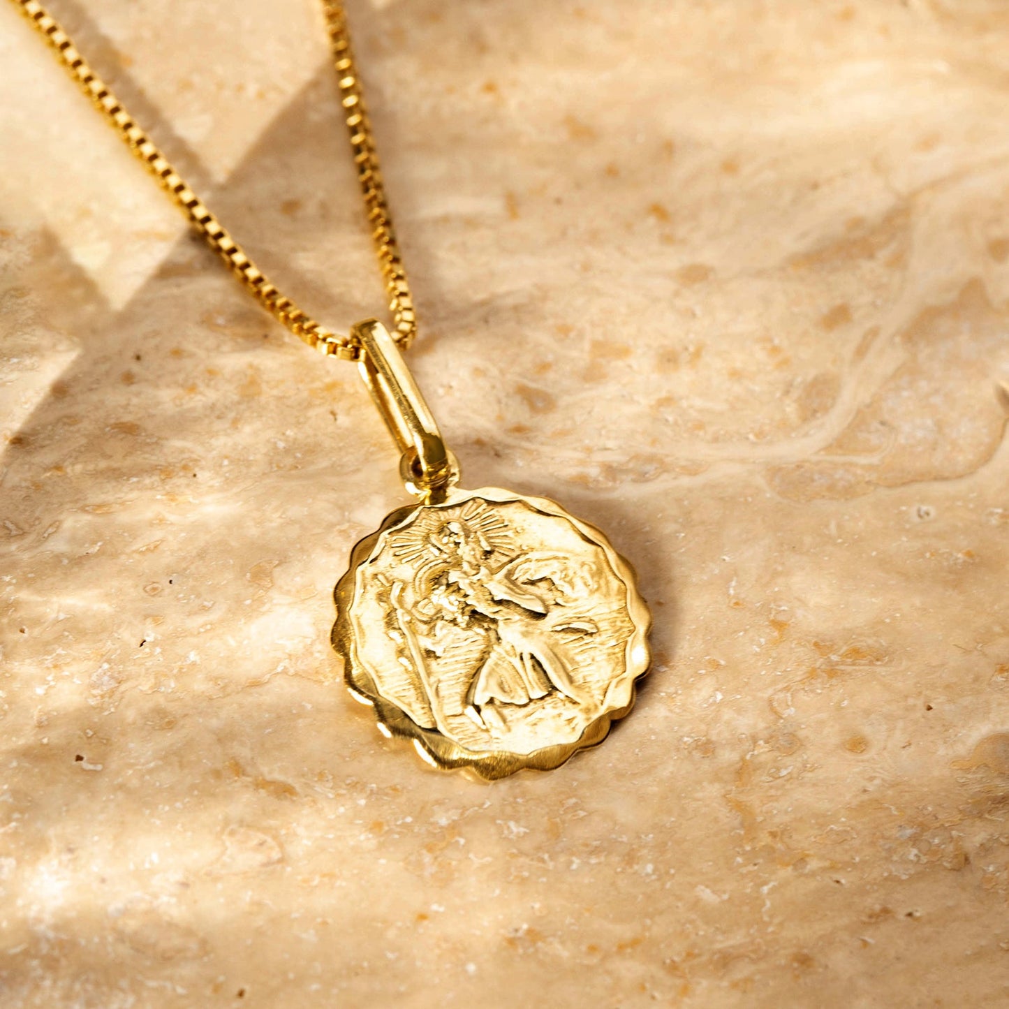 St Christopher Pendant | Solid 9k Gold