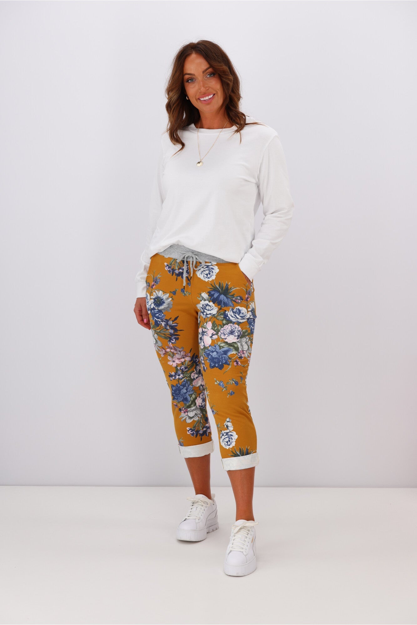 Beau Denver Floral Mustard Trousers