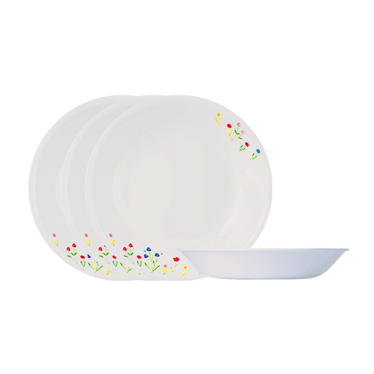 Corelle 4pc 21cm Soup Plate Set - Flower Hill (420-FWH-4-SG)