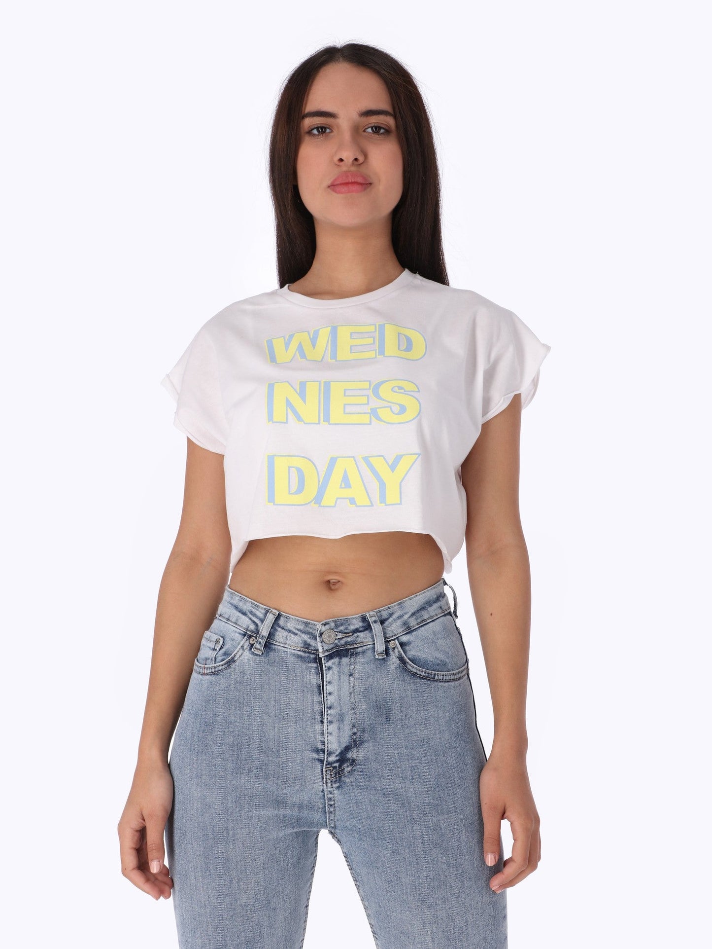 Cropped T-Shirt - Front Print