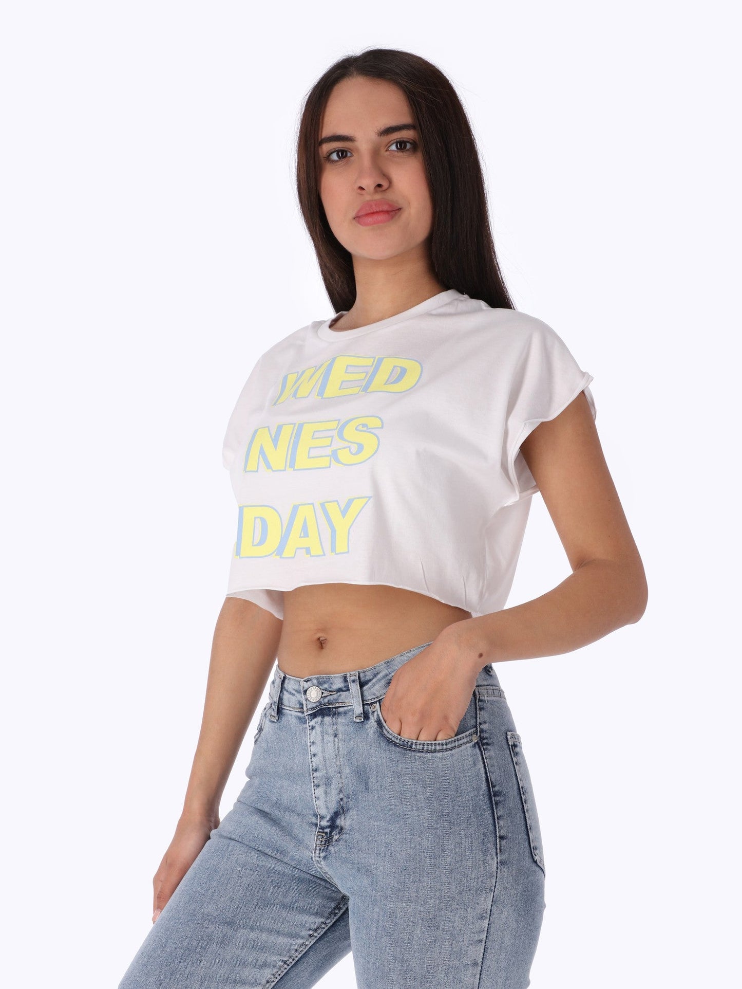 Cropped T-Shirt - Front Print