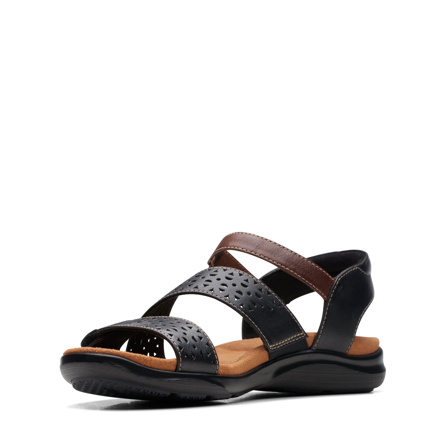 CLARKS | SANDALIAS CASUAL MUJER | KITLY WAY BLACK LEATHER | NEGRO