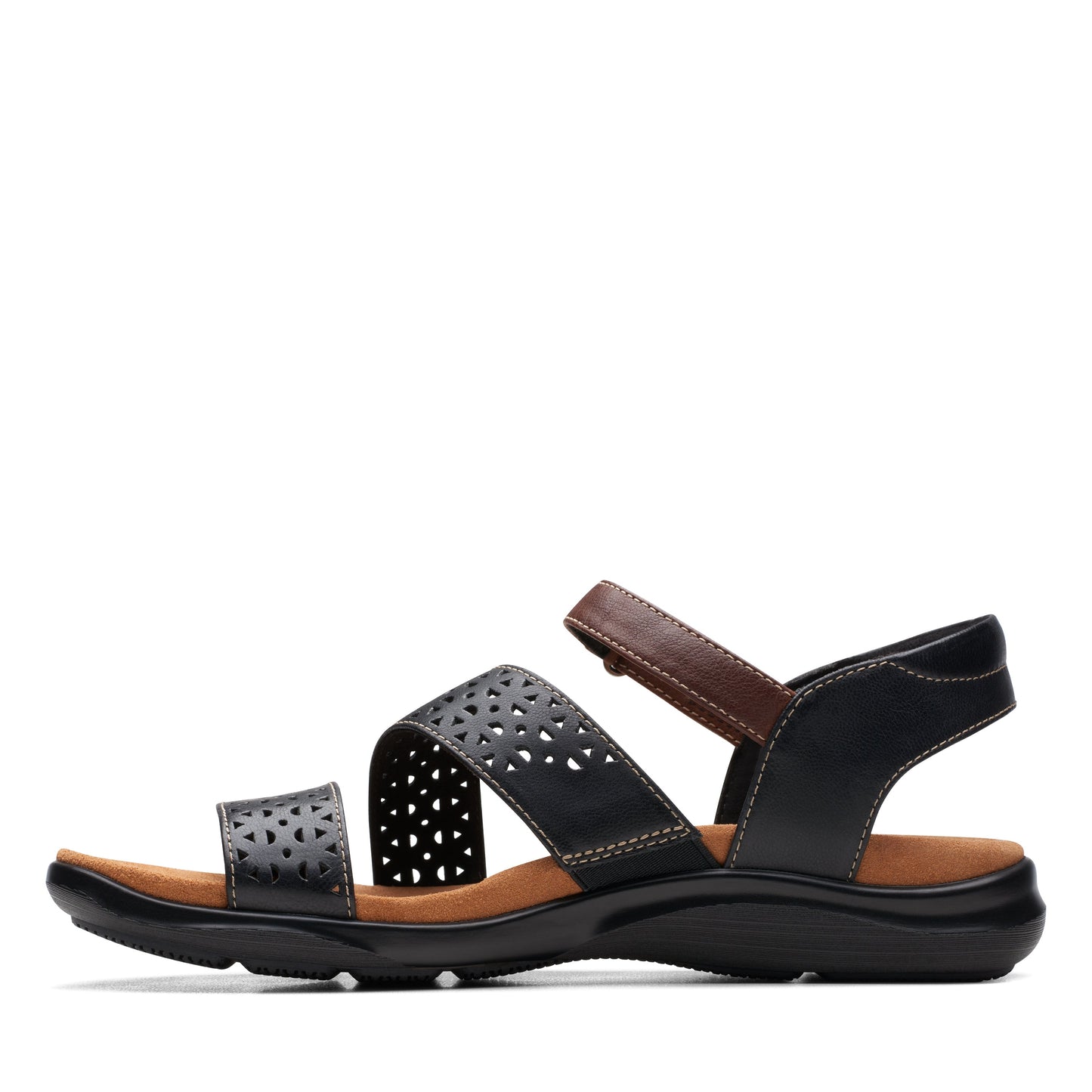 CLARKS | SANDALIAS CASUAL MUJER | KITLY WAY BLACK LEATHER | NEGRO