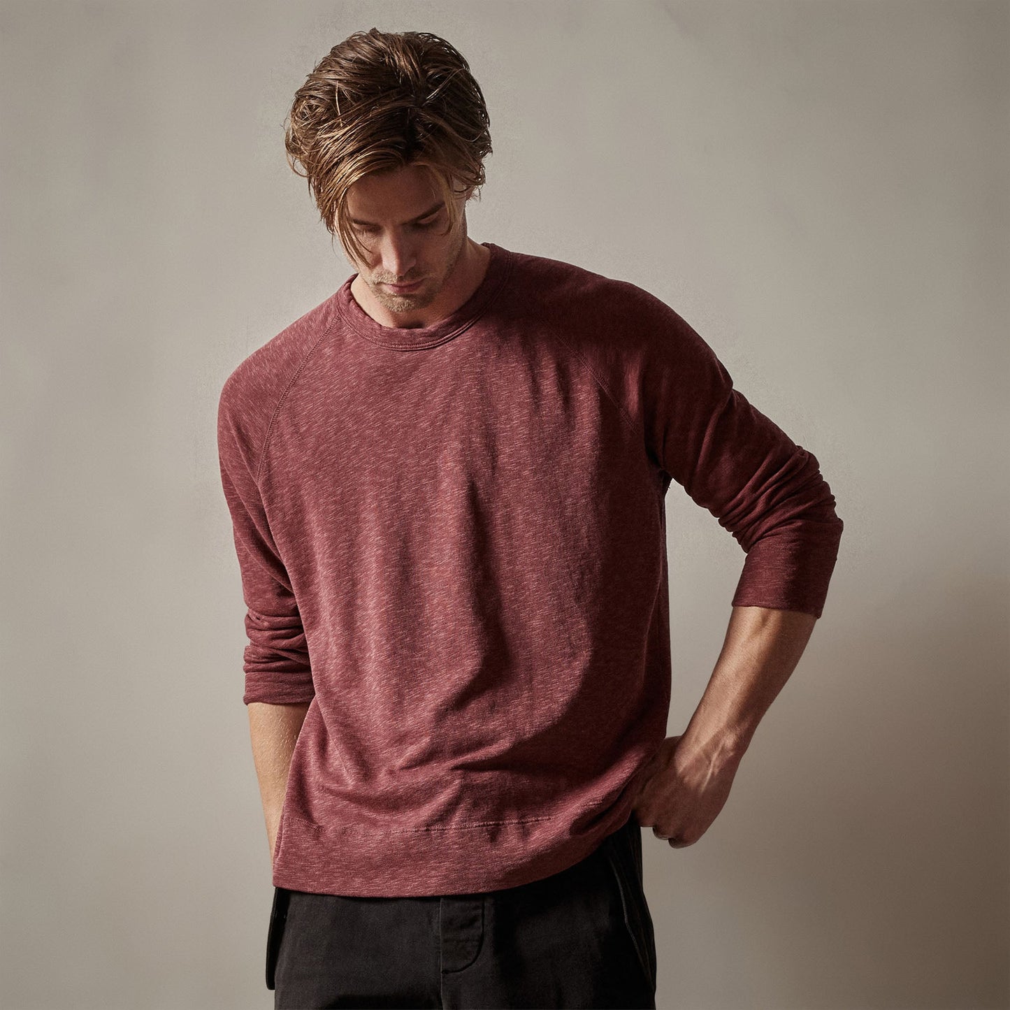 Vintage French Terry Sweatshirt - Claret Pigment