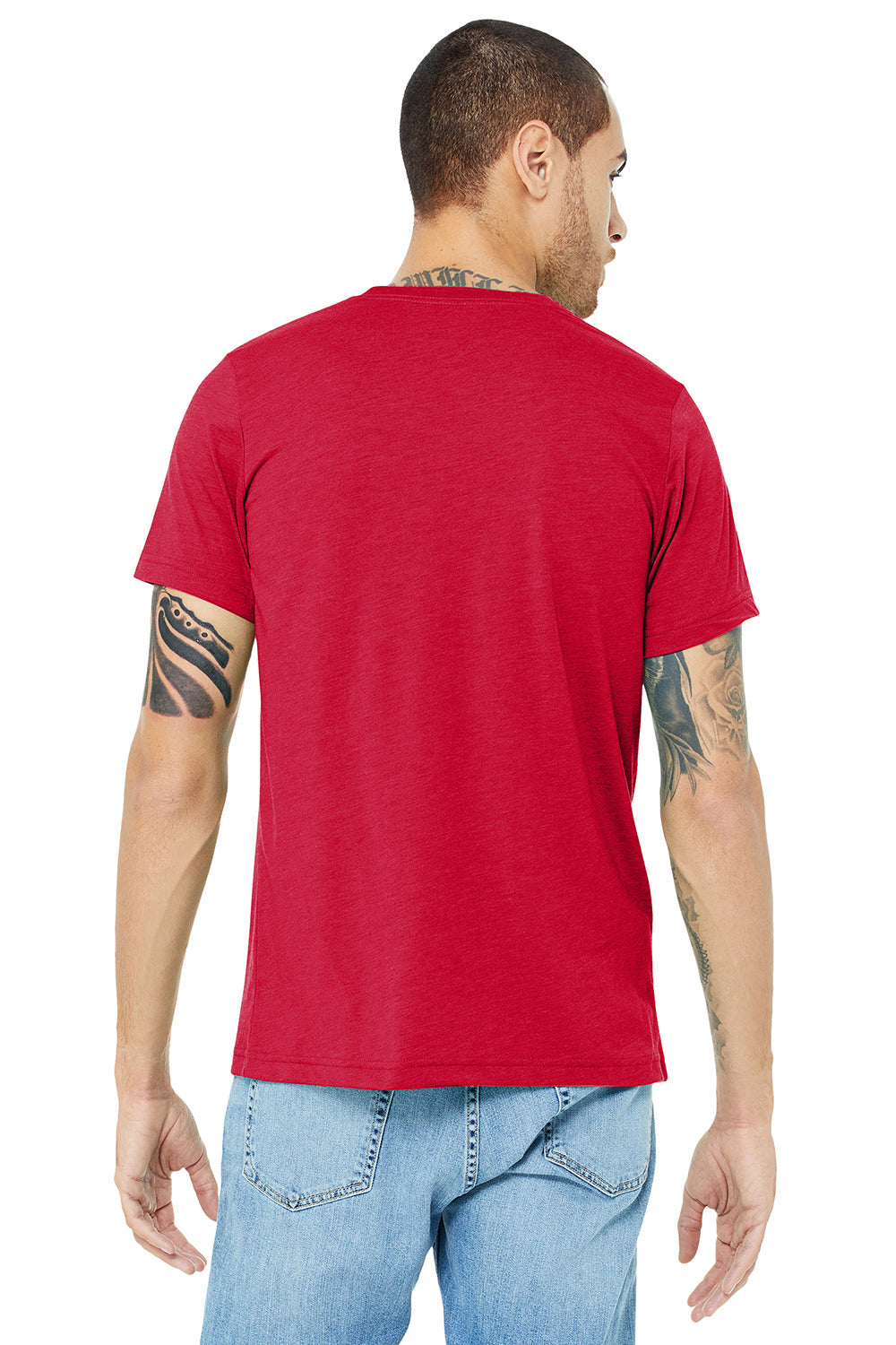 Bella + Canvas Mens Short Sleeve Crewneck T-Shirt - Solid Red