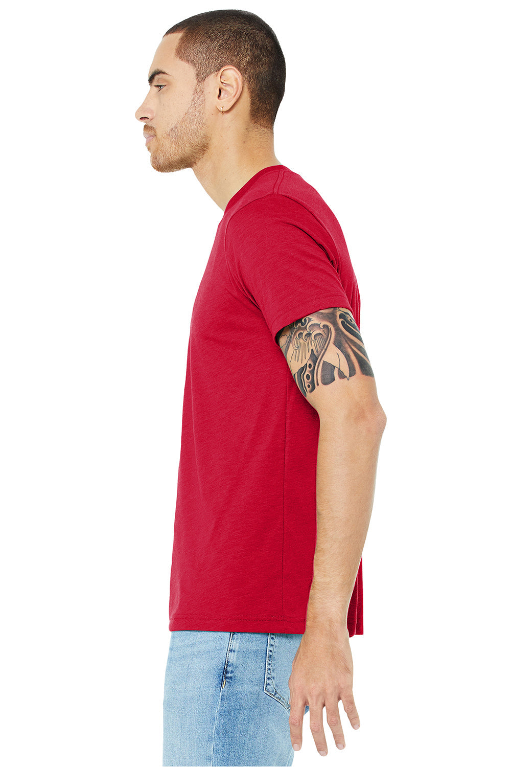 Bella + Canvas Mens Short Sleeve Crewneck T-Shirt - Solid Red