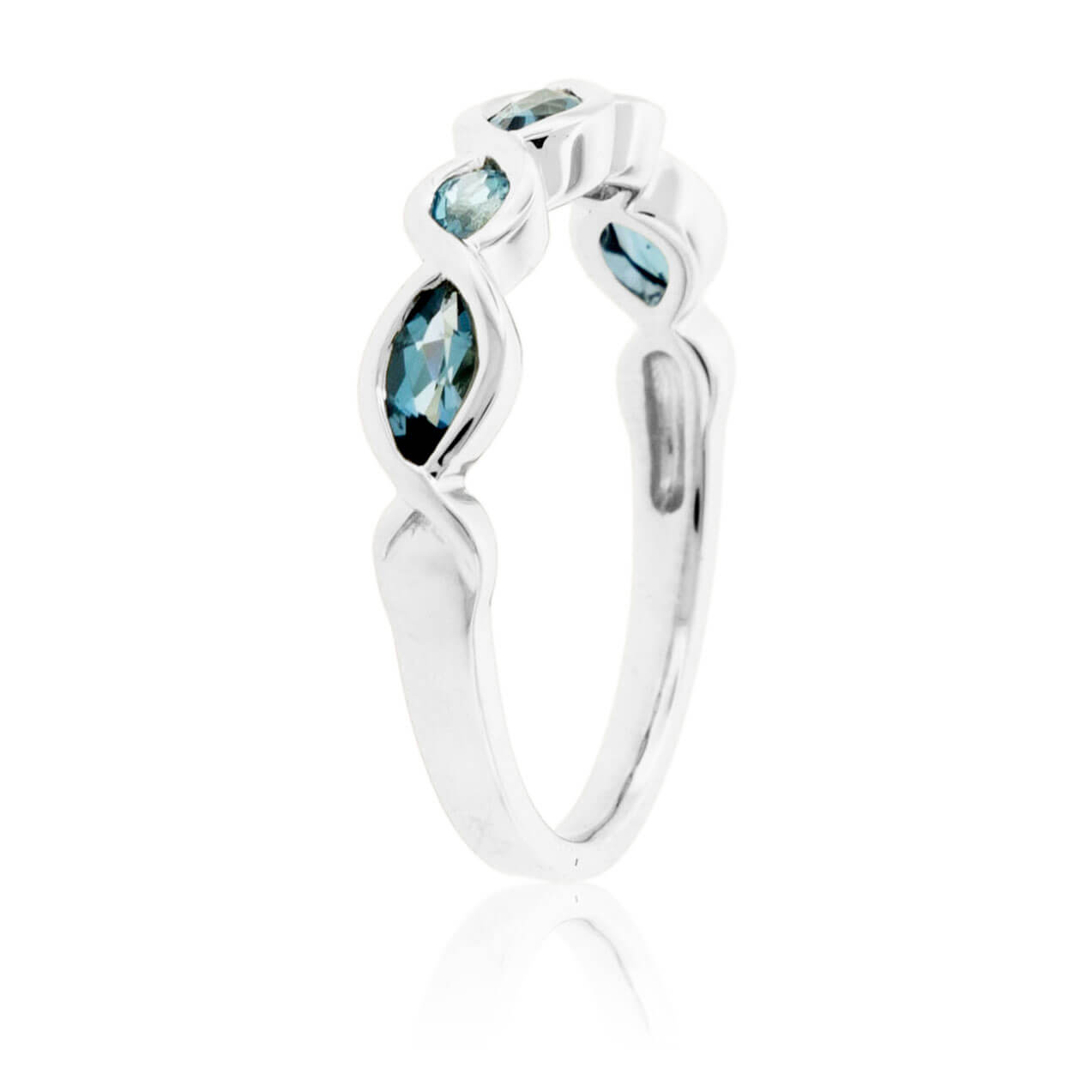 Blue Topaz Bypassing Bezel Ring