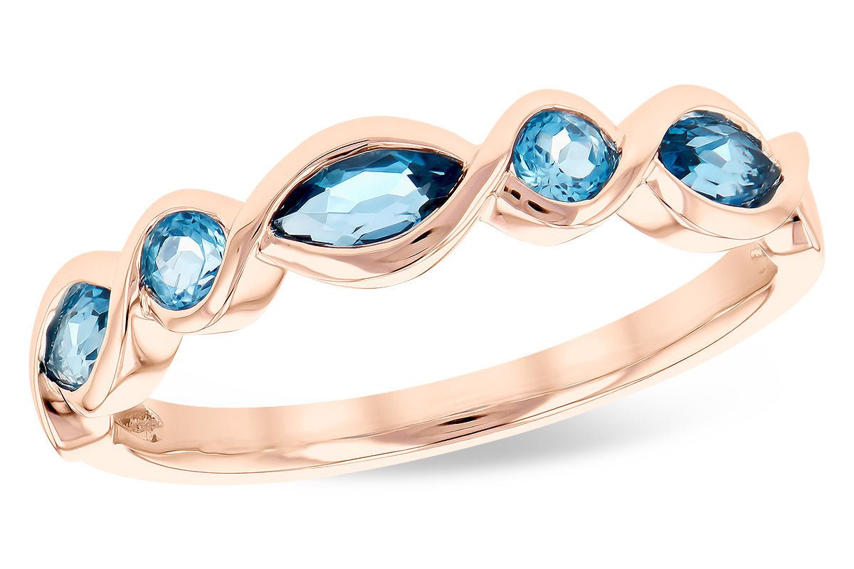 Blue Topaz Bypassing Bezel Ring