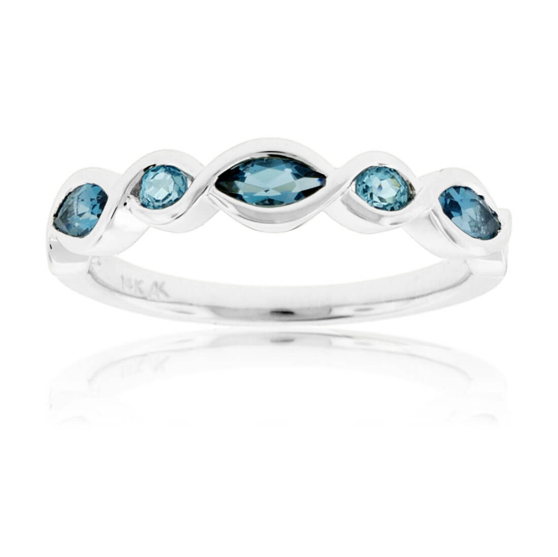 Blue Topaz Bypassing Bezel Ring