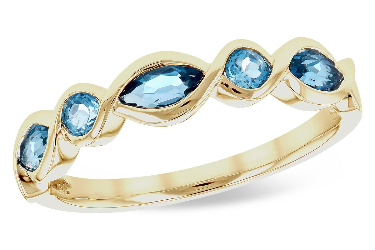 Blue Topaz Bypassing Bezel Ring