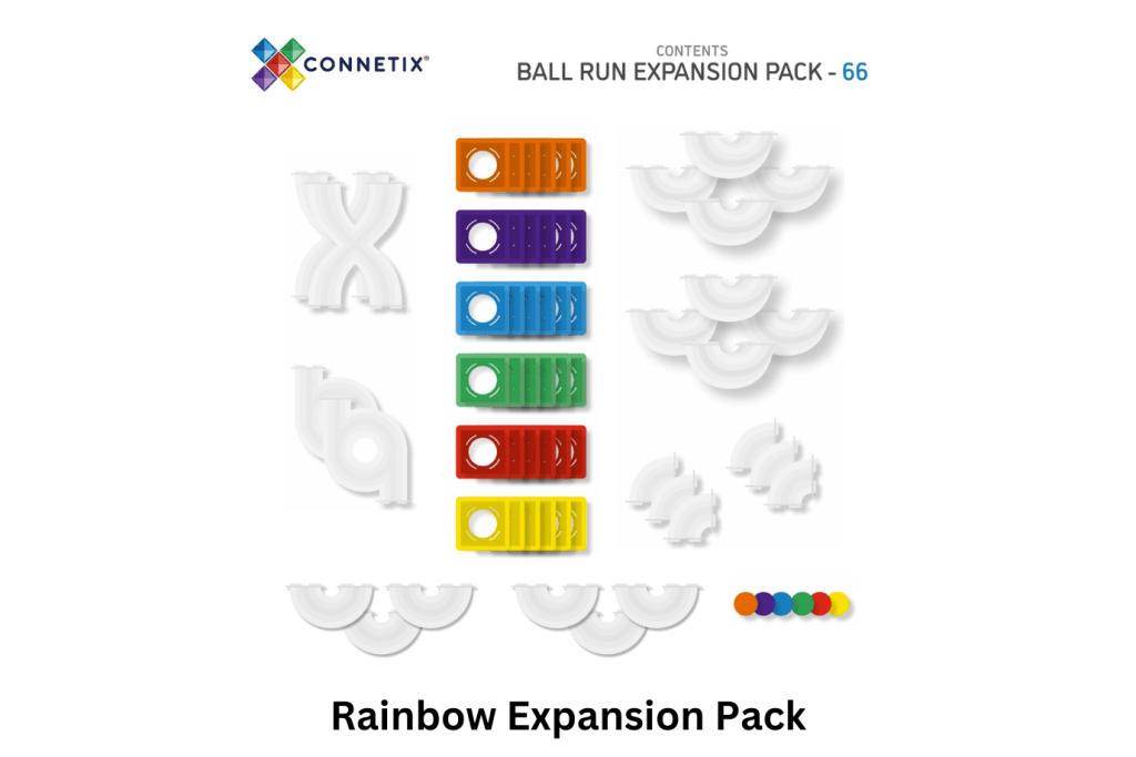 Connetix Tiles Ball Run Expansion Packs (Rainbow or Pastel)