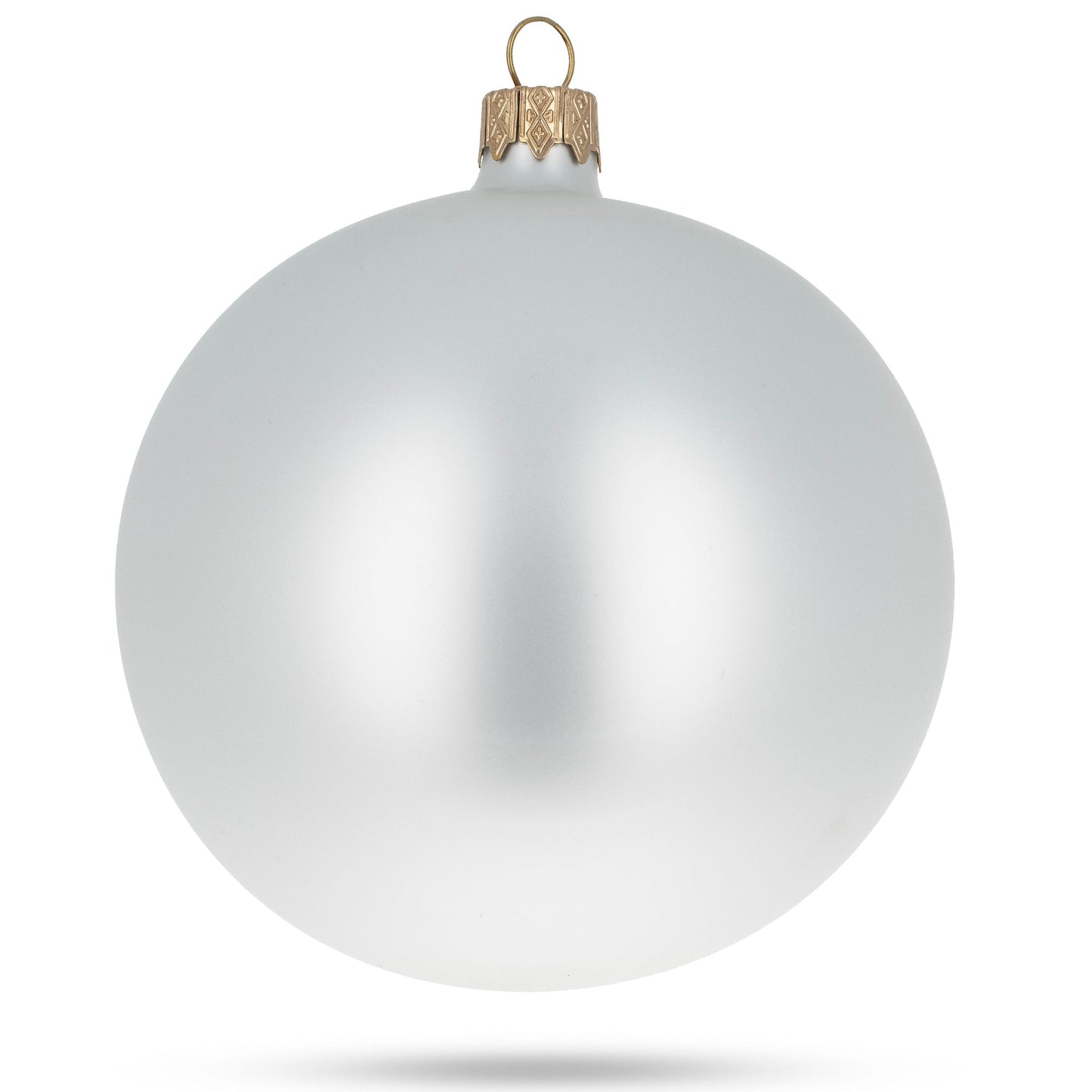 Set of 4 White Matte Glass Ball Christmas Ornaments 4 Inches